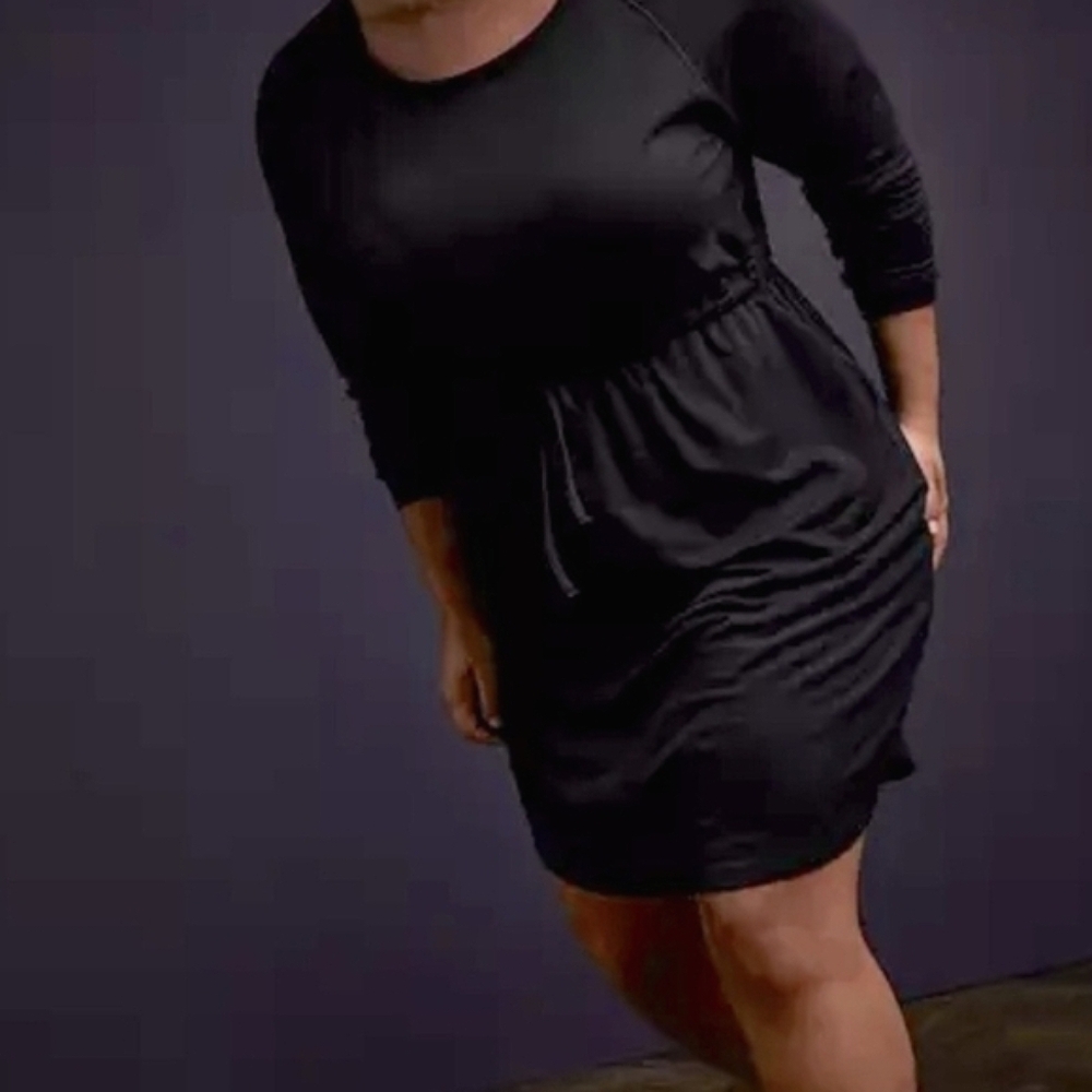 Torrid Black Terry Drawstring Dress